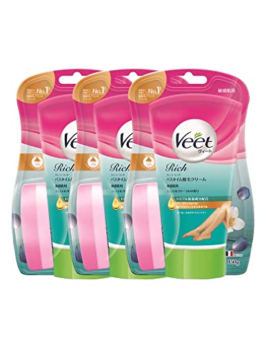 ヴィート Veet リッチ バスタイム 除毛クリーム 敏感肌用 150g × 3個 スポンジ付き 脱毛クリーム