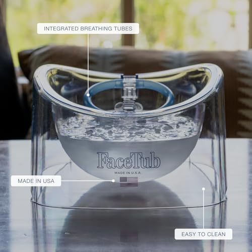 The FaceTub Face Ice Bath Bowl with Breathing Tube, Face Tub Ice Bowl for Cold Therapy to Support Skin Health & Relaxation, FaceTub for Facial Bath Cold Plunge, Vagus Nerve Stimulator Made in the USA