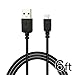 Micro-USB Cable, EZOPower Extra Long 6ft Black Micro-USB 2in1 Sync and Charge USB Data Cable for Samsung, HTC, LG and Other Smartphone