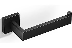 HITSLAM Toilet Paper Roll Holder Wall Mounted Matte Black Toilet Paper Holder for Bathroom Tissue SUS 304 Stainless Steel Rus