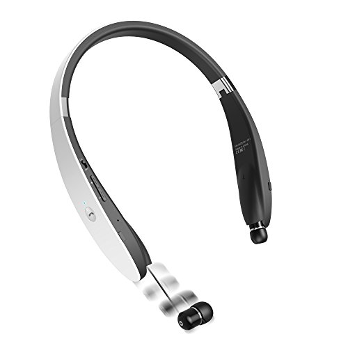 Dylan 4.1 Universal Wireless Neckband Headset with Retractable Earbuds   - White