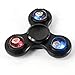 LED Lighting EDC Hand Tri-Spinner Aluminum Fidget Finger Toy For Autism ADHD Anxiety Stress Relief Focus Fingure Spinner and long spins to 2-3Min (Black)