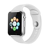 Smart Watch - 321OU Touch Screen Bluetooth Smart Watch Smartwatch Phone Fitness Tracker SIM SD Card Slot Camera Pedometer Compatible iPhone iOS Samsung LG Android Men Women Kids (White)