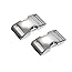 Ganzoo metalen kliksluiting Alumaxx set 4 stuks, 1 inch 25 mm clipsluiting/ steeksluiting voor paracord armbanden, hondenhalsbanden, rugzakriemen, tassen en bandjes, zilverkleurig glanzend verchroomd