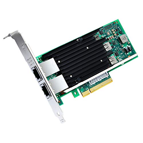 10Gb PCI-E Network Card X540-10G-2T, Dual RJ45 Copper Port CNA for PC with Low Bracket, 10GbE Converged Network Adapter(NIC), X540 Chipset, PCI-E X8