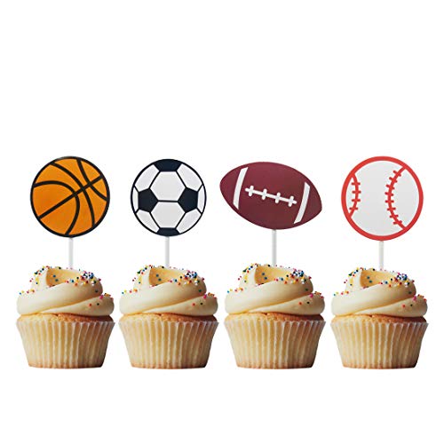 Sports Themed Cupcake Toppers. Morndew 20 PCS Sports Fan with