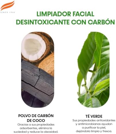 Detoxifying Charcoal Face Wash with the Goodness of Green Tea and Coconut Charcoal Powder, Removes Dirt and Purifies the Skin, Leaving It Clean and Refreshed - 150 ml
