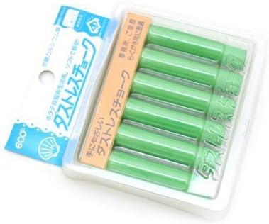 Rikagaku Dustless Chalk, 6-Piece, Green (DCC-6-G) by Rikagaku