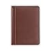 Samsill Contrast Stitch Faux-Leather Portfolio, Mini Size Business Interview Professional Padfolio, Includes 5 x 8 Inch Writing Pad, Brown