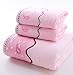 USTIDE Luxury Embroidery Towels Pink Fish Flower Bath Towels Ultra Soft & Absorbent Cotton Face Towels Colorful Hand Towels for Bathroom, Shower Towel (Pack of 3)