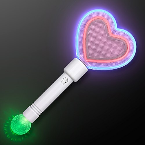 Flashing Light Up Heart Rave Toy Wand