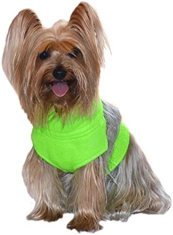 The Doggy Dickey Fleece Neck and Chest Warmer for Small Dogs, X-Small, Neon Green