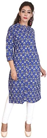 Tulsika Straight Knee Length Printed MultiColor Cotton Kurti