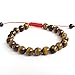 Ovalbuy 8mm Tiger Eye Beads Tibetan Buddhist Wrist Mala Bracelet for Meditation