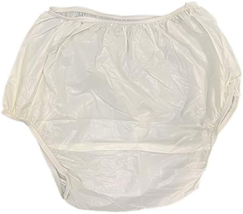 Milky White Plastic Pull Up Pants Size 2XL