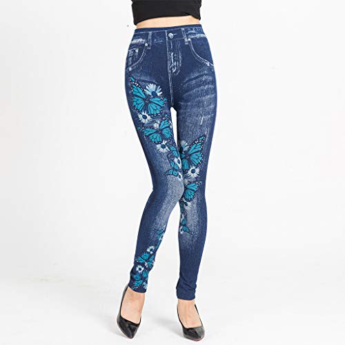 Botrong Women Jeans Bottoms Hip Lift Slim Fit Long Pants