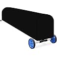 Izzybang 14 Feet Pool Reel Set Cover Winter Waterproof Inground Swimming Pool Protective Heavy Duty Solar Blanket Reel Roller Covers Protector (Upgrade), Black