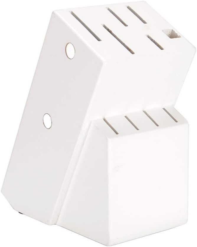NMSL Universal Knife Block, Kitchen Tool Storage Rack Knife Rack,suitable For Home Kitchen - White - Rubber Wood