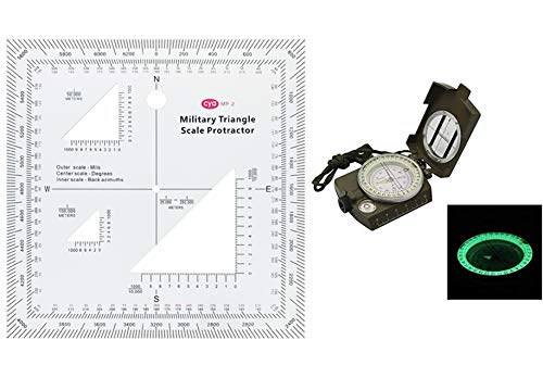 CYA Square Military Map Coordinate Scale Protractor Map for Land