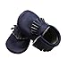 Mejale Baby Soft Soled Leather Moccasin Tassel Slip-on Newborn Infant Toddler Shoes Pre-walker(24-36 mo/6.3in, Navy Blue)