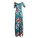 Women Romper Split Maxi Dress Floral Short Jumpsuit Overlay Summer Party Beach 2021 Green M