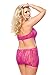 Leg Avenue Women's Sexy Plus Size Keyhole Lace Chemise and Panty Lingerie Set