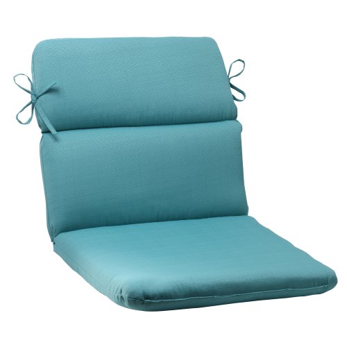 Pillow Perfect Outdoor Forsyth Rounded Chair Cushion, Turquoise