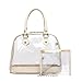 Clear Dome Shaped Top Handle Bag with Mini Clear Messenger Bag