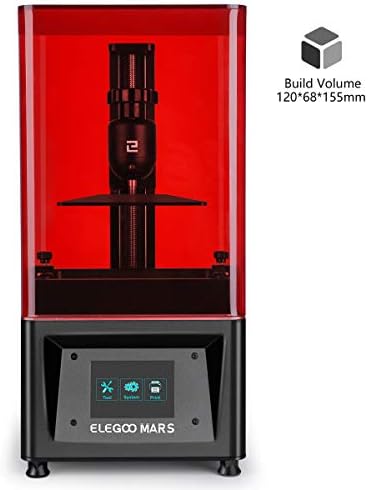 ELEGOO Mars UV Photocuring LCD 3D Printer with 3.5'' Smart Touch Color Screen Off-line Print 4.72"(L) x 2.68"(W) x 6.1"(H) Printing Size Black Version