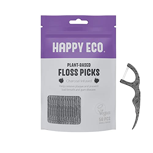Natural Dental Floss Picks (200) Vegan, Sustainable, Reusable Floss