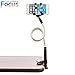 EverywhereFocus Cell Phone Holder, Universal Gooseneck Smartphone Stand, Lazy Bracket 2' Long Arm Mount, Clip up to 4” Wide mobiles & Clamp Grips to 3” Thick. Perfect for Bed, Desk, Kitchen! WH/BK