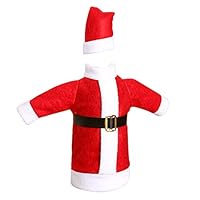 MoGist Christmas Wine Bottle Cover Gift Wrap Novelty Decoration Santa Suit with Hat Gift Bag Christmas Table Dinner Decoration Home Party Decors