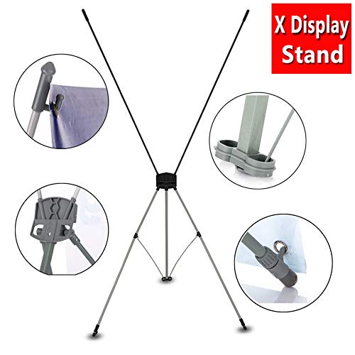 2 Pack,Premium Adjustable Tripod X Banner Stand Fits Banner Sizes from 23"X63" to 31"X71" with a Traveling Bag for Trade Show Display (60x160cm to 80x180cm)
