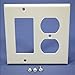 Leviton 80455-W 2-Gang 1-Duplex 1-Decora/GFCI Device Combination Wallplate, Standard Size, Thermoset, Device Mount, White