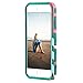 iPhone 7 Plus Case,BAISRKE Powder Blue Mint Teal and Coral Pink Split Chevron Design Heavy Duty Hybrid Hard Cover Case for Apple iPhone 7 Plus (5.5 inch) - Teal