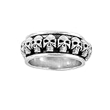 Stainless Steel Spinning Skull Ring (Available in Sizes 9 to 11) size 11