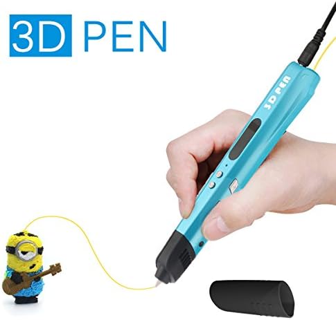 3D Printing Pen with LED Display and Free 2 PCL Filament for Doodling Art &amp; Craft Making (Blue)