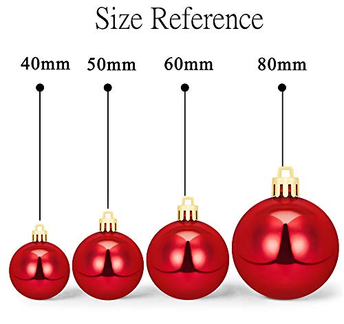 AMS Christmas Ball Plating Ornaments Tree Collection for Holiday Parties Decoration (40ct Brilliance, Red)