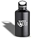 WaterVault Growler - Insulated Stainless Steel Beer & Water Bottle, Double Wall Sport Vacuum Insulated Flask with Finger Loop Carry Handle, Wide Mouth, 64 oz. Matte Black