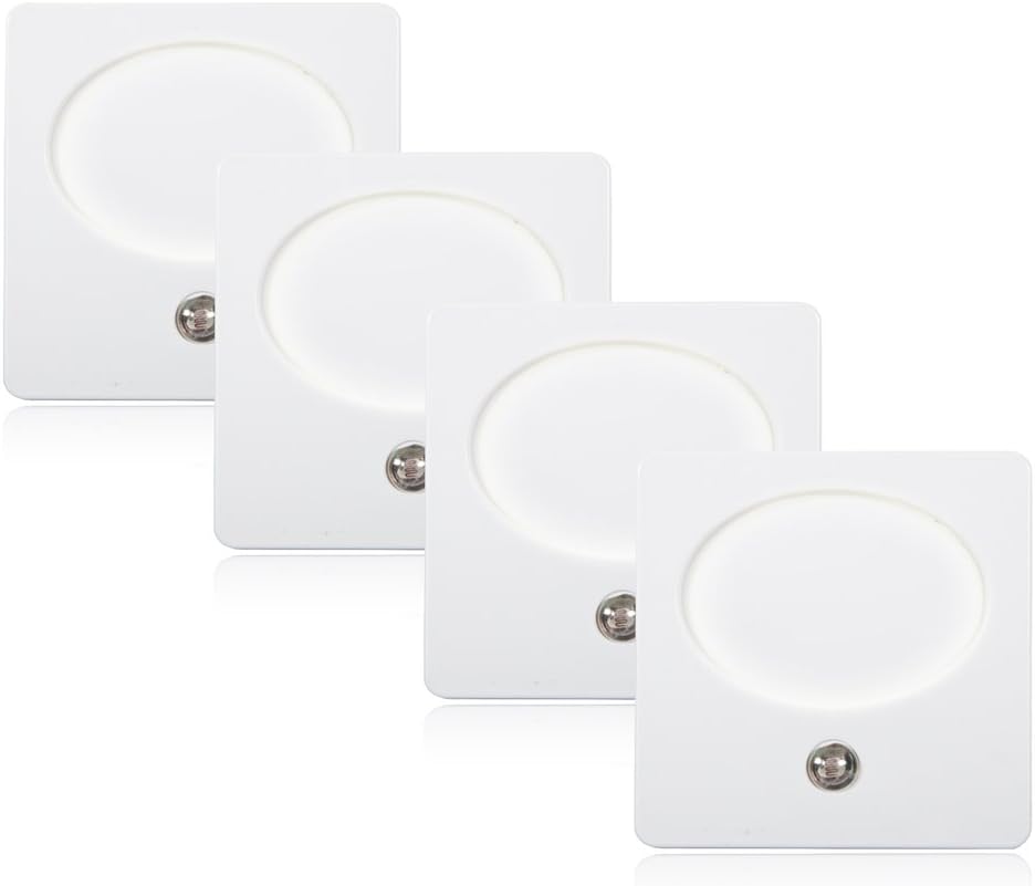 Maxxima Slim LED Plug in Night Light with Dusk to Dawn Sensor (Pack of 4)