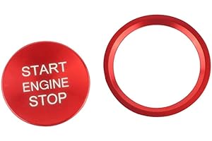 Riloer Engine Start Button Cover, 2 pcs Car Push Start Button Trim Compatible with Audi A3 A4 A4L A5 A6 A6L A7 A8 Q3 Q5 Q7 S3