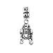 R2D2 Dangle Stainless Steel Star Wars Charm