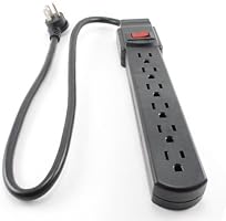 6 Outlet Surge Strip , Horizontal , 90 Joules, 24in (2 ft.) Cable