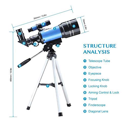 IW.HLMF Professionelles astronomisches F30070M-Teleskop mit Stativ-Telefonadapter Monokularer Mond Vogelbeobachtung… – Bild 4