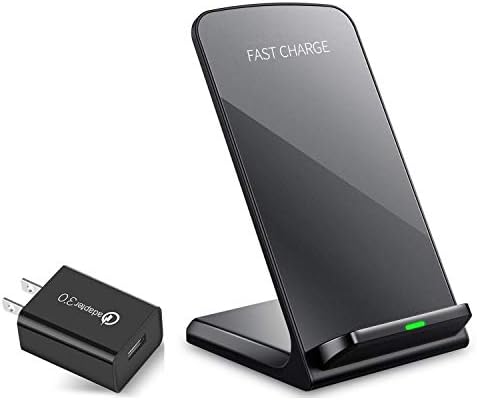 Keyiyou Wireless Charger Stand,10W Fast Qi Wireless Charger Stand Designed For Samsung Galaxy S10/S10+/S9/S9 Plus/S8/Note 8/5/S7,7.5W Wireless Charging Station For Xs Xs Max Xr X 8/8 Plus (No Adapter)