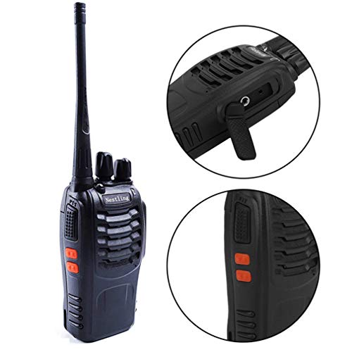 Nestling 888s Rechargeable Walkie Talkies, Signal Band UHF400-470 MHz 16 Channels Two Way Radios with Earpieces, Built in Led Torch for Camping Hiking Travelling ( Pack of 10)