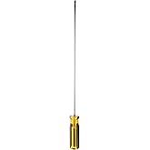 HARFINGTON Long Screwdriver 15.5" Flat Head Magnetic Head Magnet Extended Slotted Screwdriver with Ergonomic PVC Handle for Home Improvement Automotive Maintenance