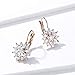 Bamoer 18K Rose Gold Plated Snowflake Earrings for Women CZ Jewelry Lever Back Cubic Zirconia