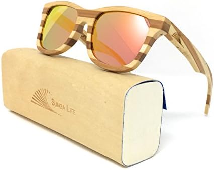 Polarized & Floating Wayfarer Style Two Tone Bamboo Wood Sunglasses | Sunga Life