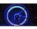 Gechiqno 4 Pair LED Green-Color Wheel Lights - Car Bike Wheel Tire Tyre Valve Dust Cap, Safety, Waterproof, Motion Activated, Spoke Flash Lights Car Valve Stems & Caps Accessories (Blue)
